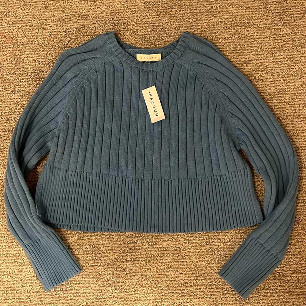 Pacsun LA Hearts Blue Sweater, XS